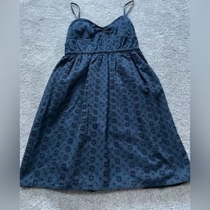 Navy blue eyelet dress
